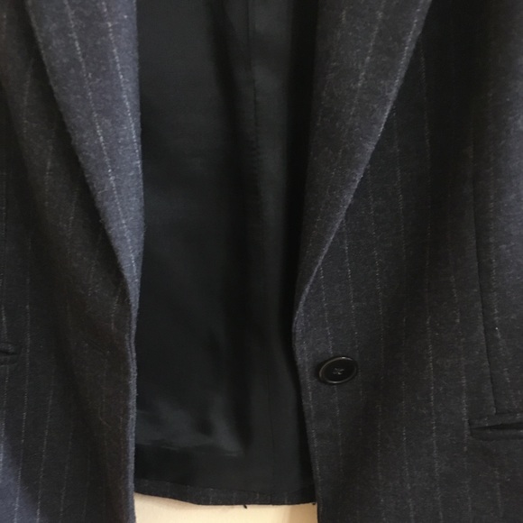 Classic Pinstripe crop wool jacket by Linda Allard for Ellen Tracy 14 Petite EUC - Picture 6 of 8